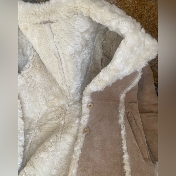 Wilsons Leather Beige Shearling Coat - Picture 3 of 4